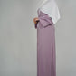 Two Piece Open Front Satin Abaya - Lilac