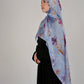 Printed Satin Hijab - Lavander Bloom