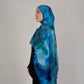 Printed Satin Hijab - Blue Tide