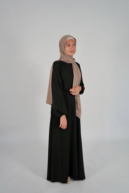 Simple Uniform Abaya - Black