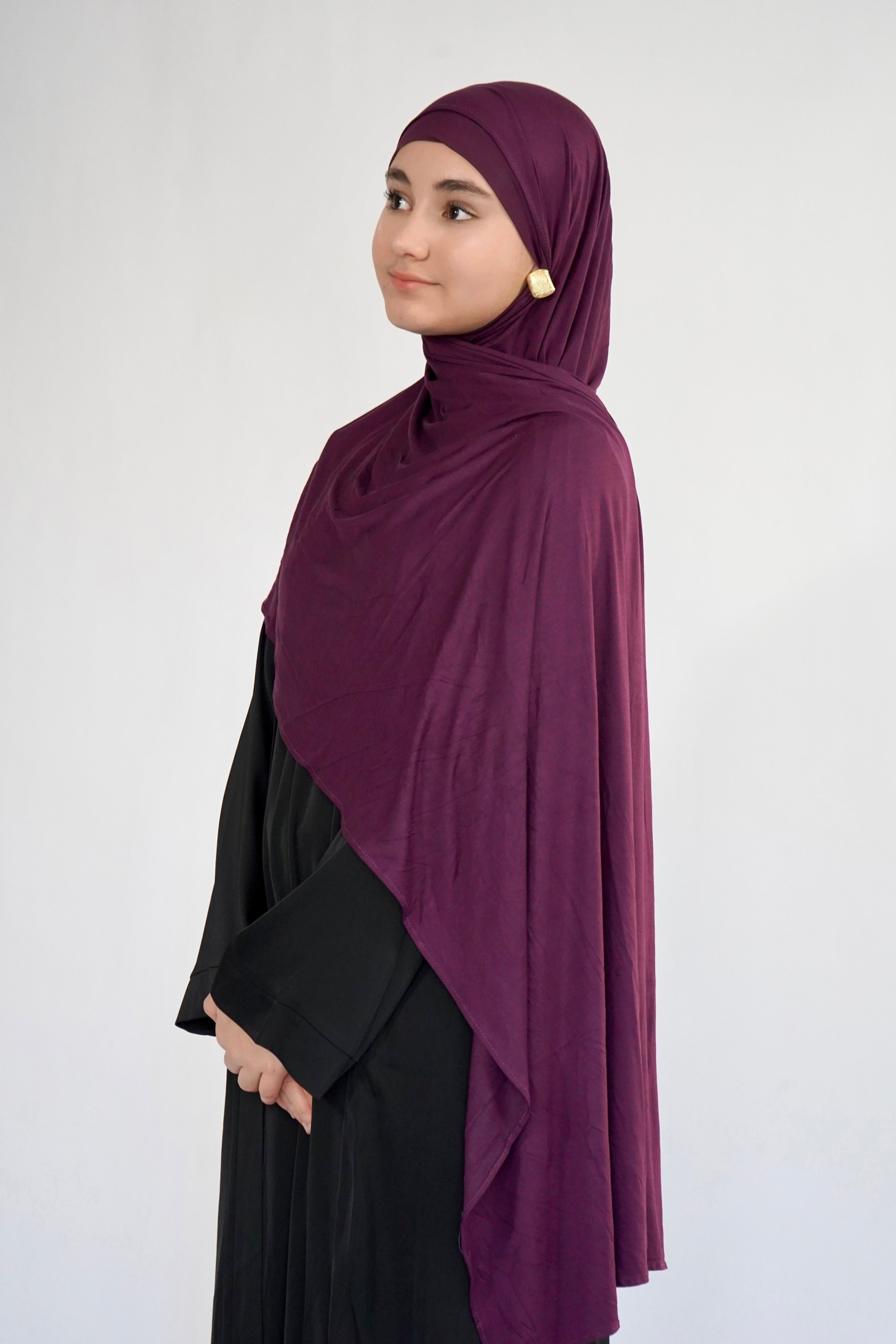 Bamboo Jersey Hijab - Plum