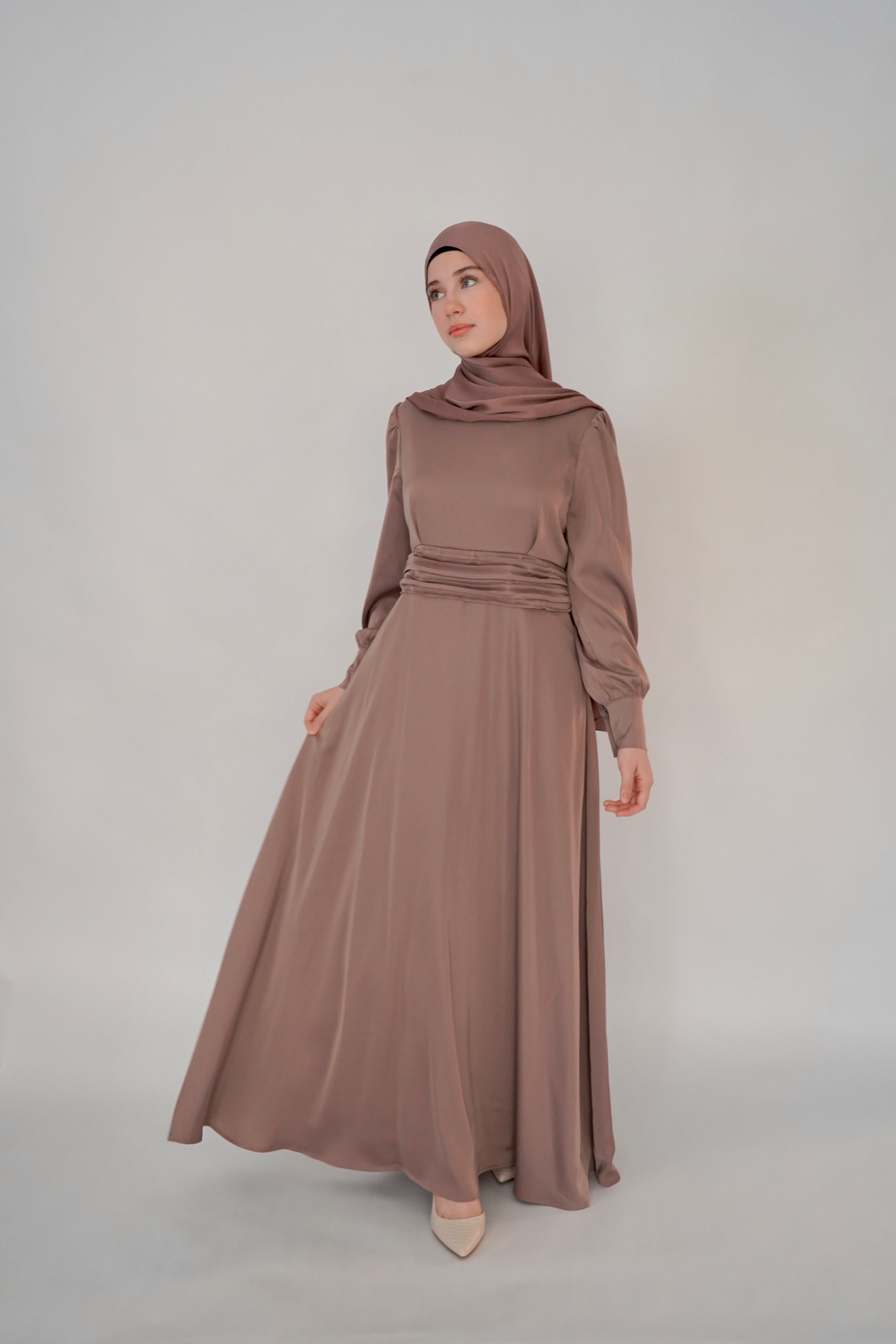 Satin Dress - Mauve Satin Dress - Mauve