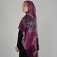 Printed Satin Hijab - Berry Mist