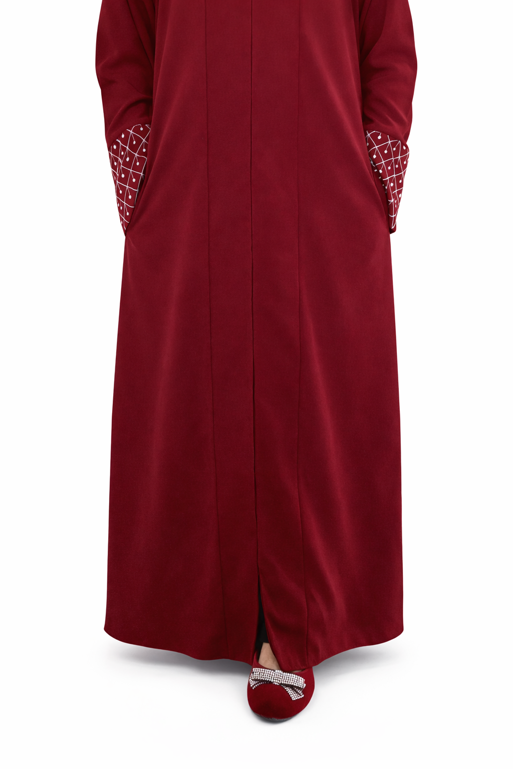 Kids Zip Up Abaya - Maroon