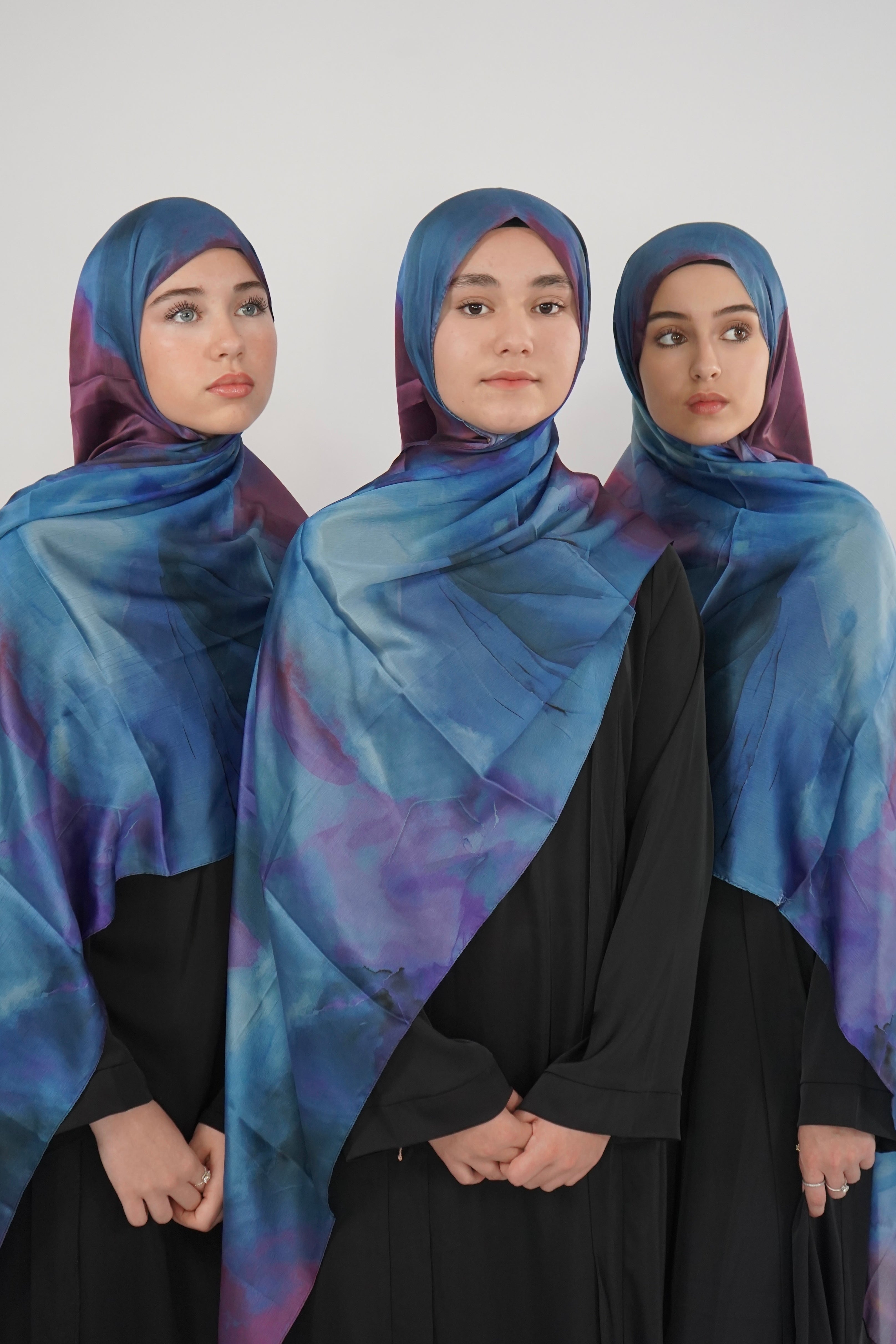 Print Satin Hijab -  Berry Mirage