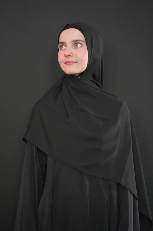 Medina Silk Hijab - Black