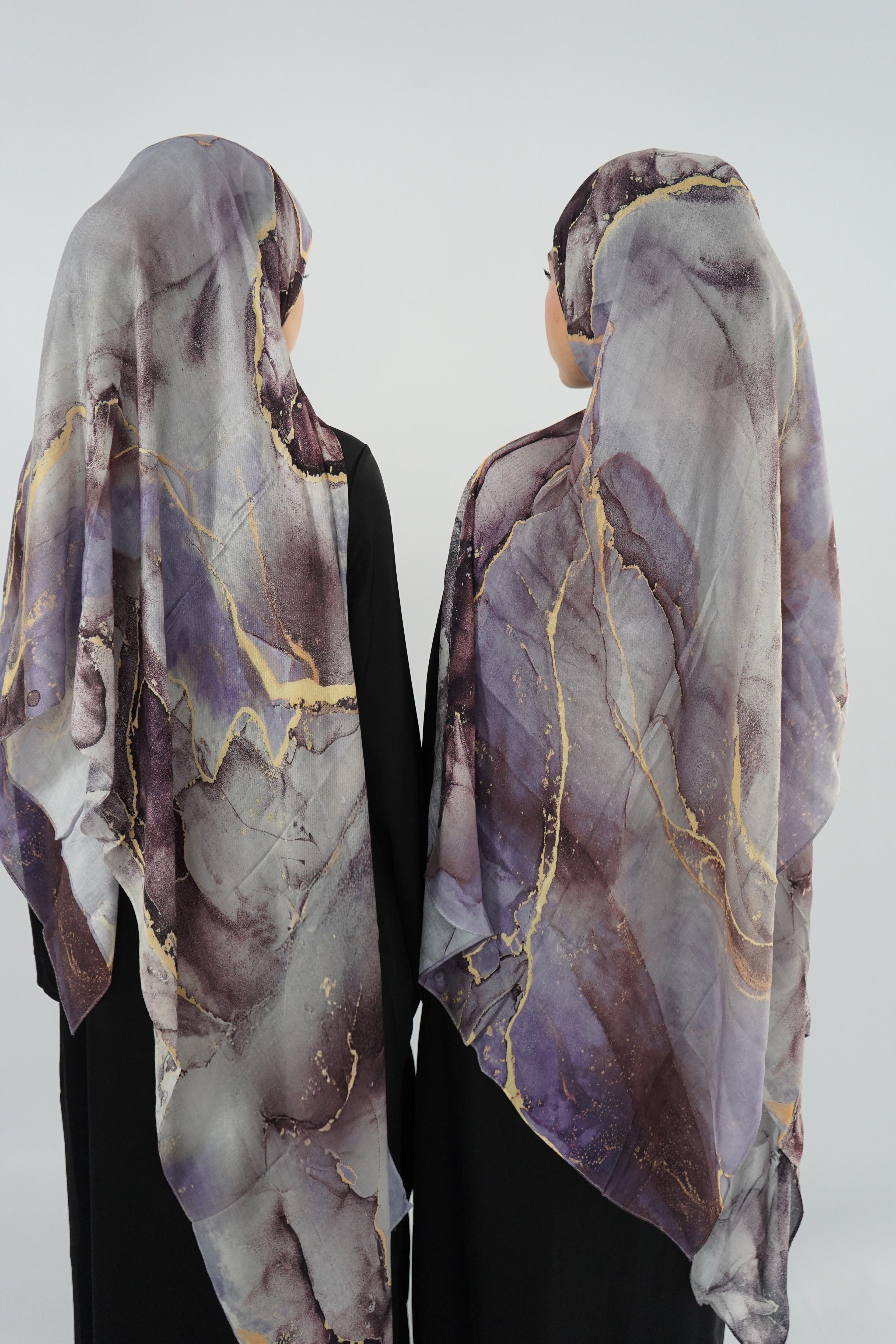 Print Modal Hijab - Smoky Amethyst