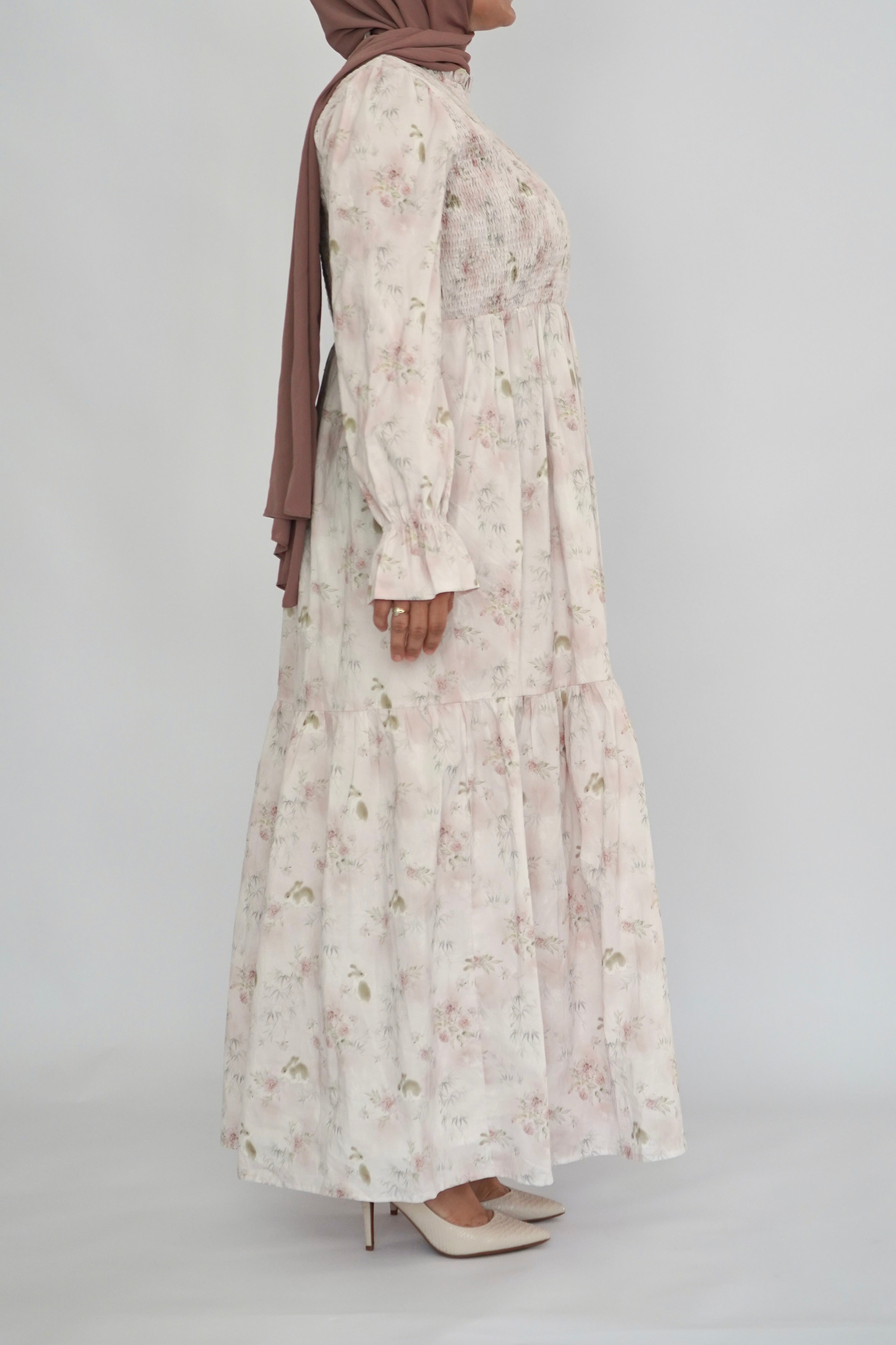 Cotton Floral Smock Dress