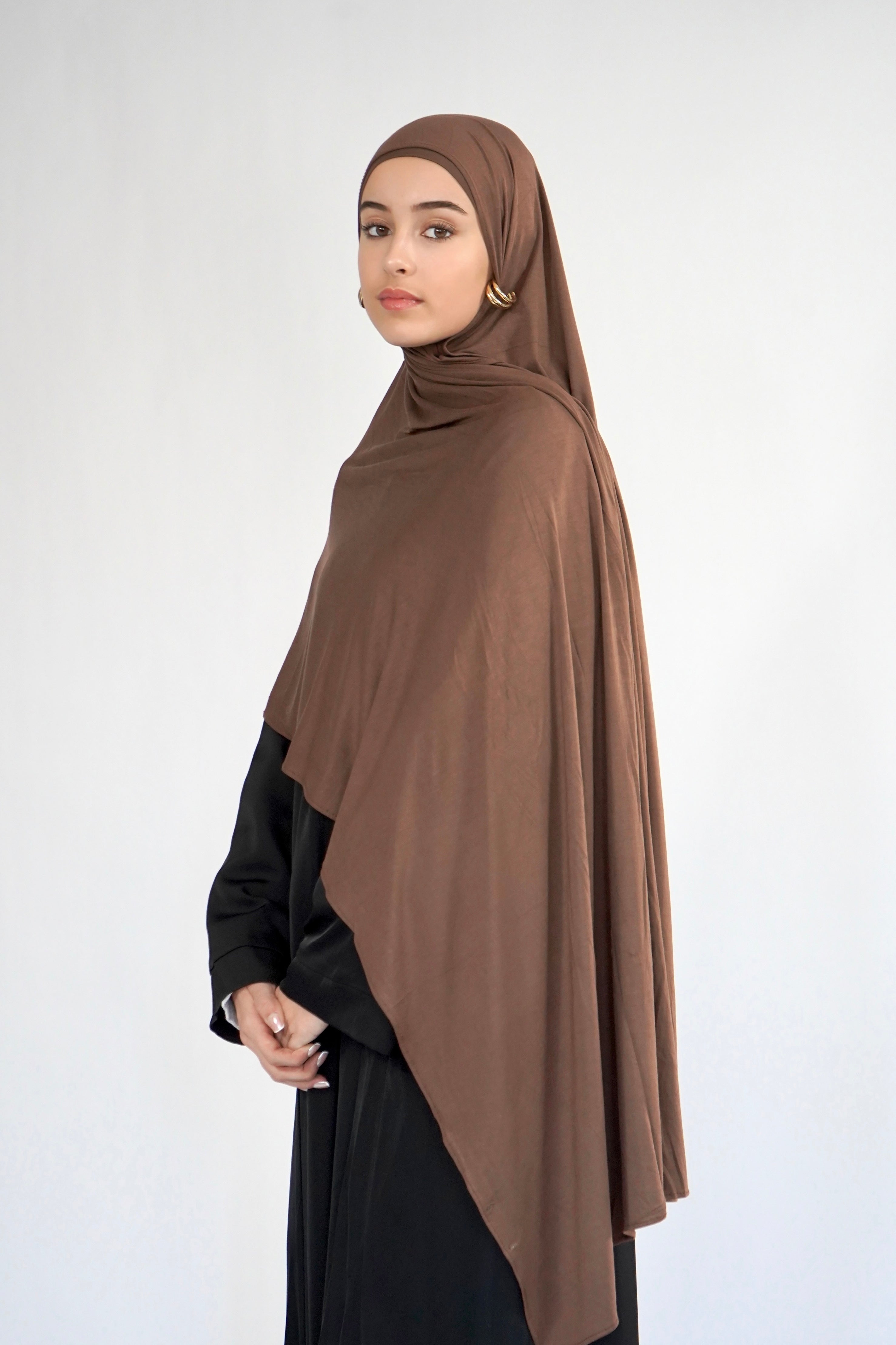 Bamboo Jersey Hijab - Dark Cappuccino