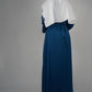 Two Piece Open Front Satin Abaya - Teal Blue