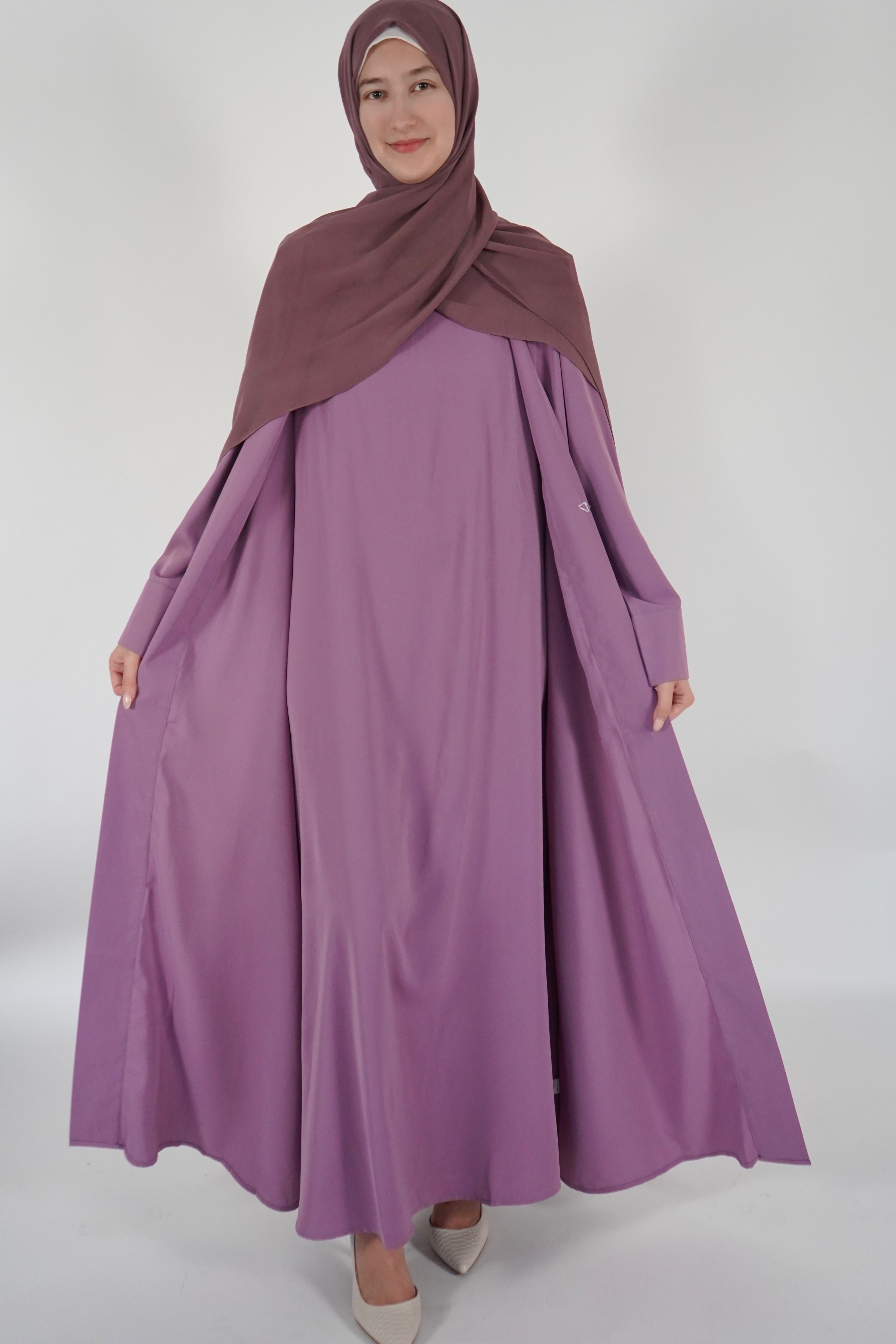 Two Piece Buckle Abaya - Light Purple