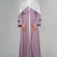 Two Piece Open Front Satin Abaya - Lilac