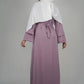 Two Piece Open Front Satin Abaya - Lilac