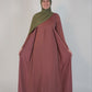 Satin Front Fold Abaya - Mauve