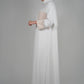 LUX Two Piece Open Front Embroidered Abaya - White and Beige