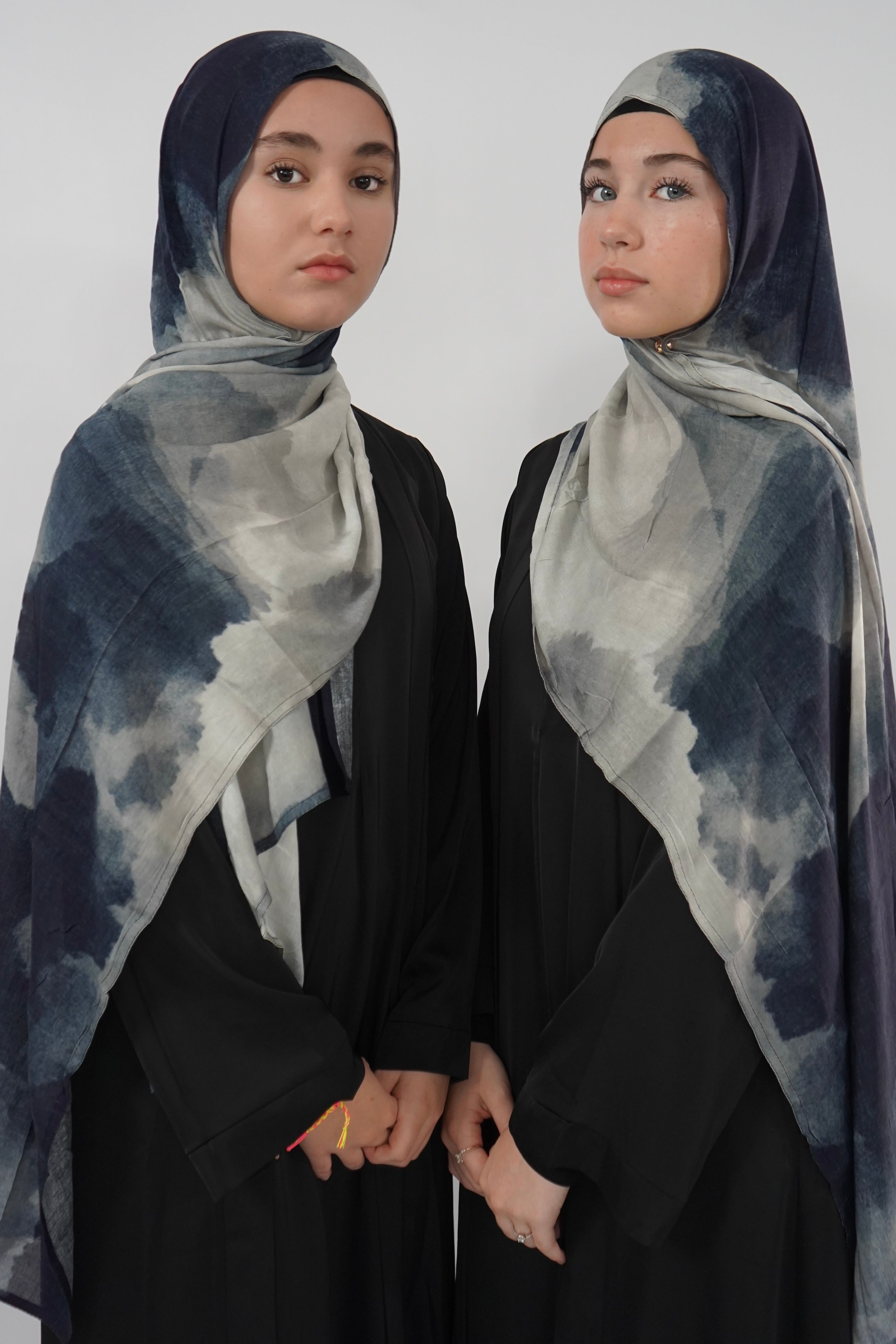 Print Modal Hijab - Midnight Cloud