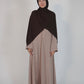 Satin Front Fold Abaya - Blush Beige