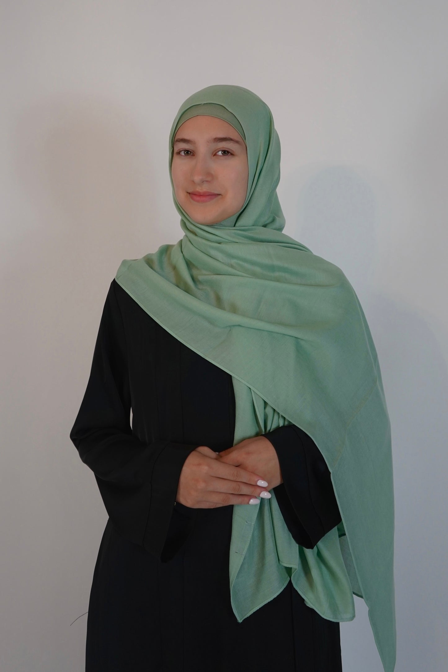 Modal Hijab and Bamboo Undercap Matching  Set - Mint Green