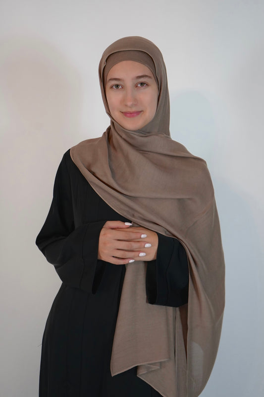 Modal Hijab and Bamboo Undercap Matching  Set - Taupe