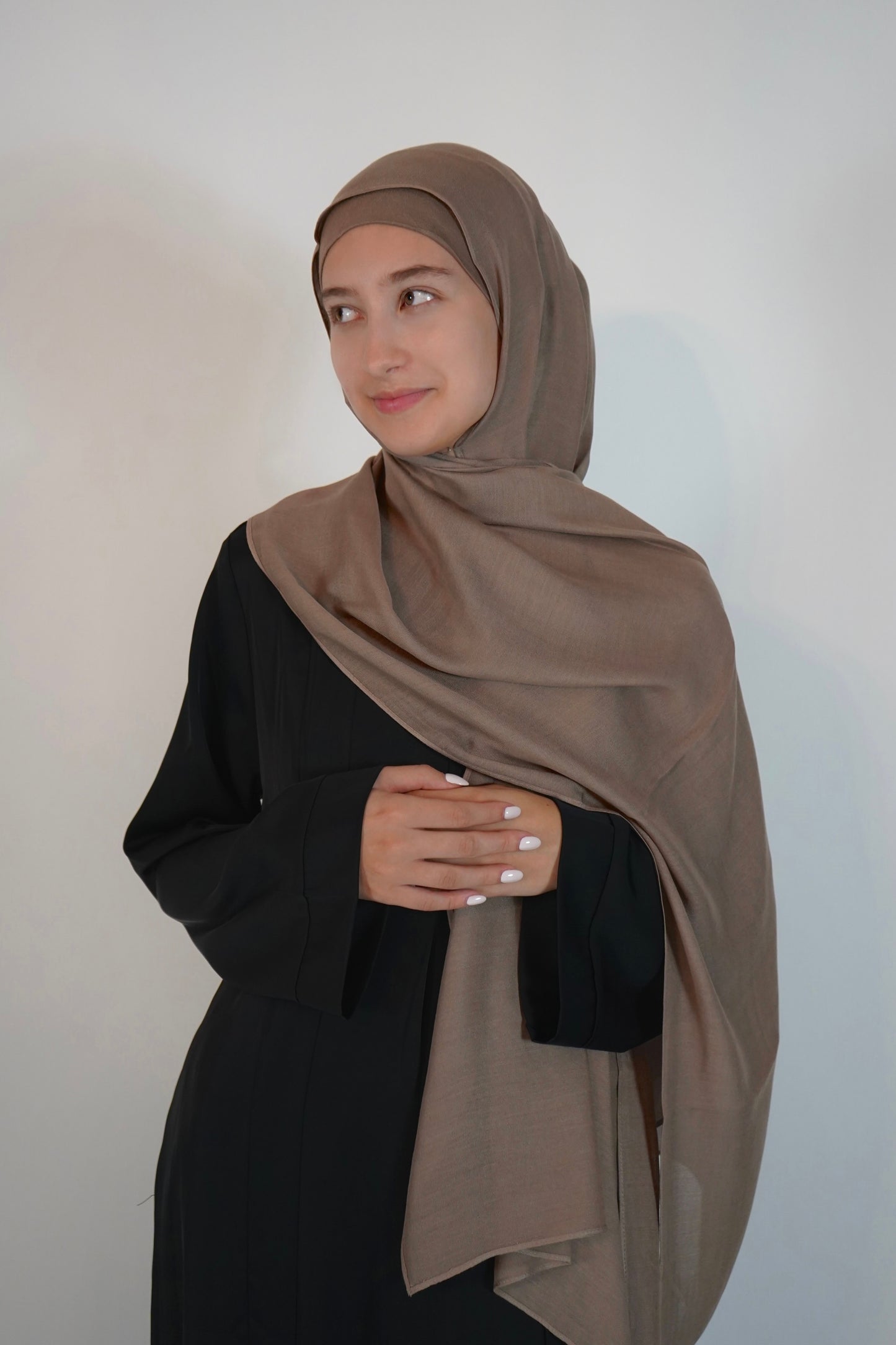 Modal Hijab and Bamboo Undercap Matching  Set - Taupe