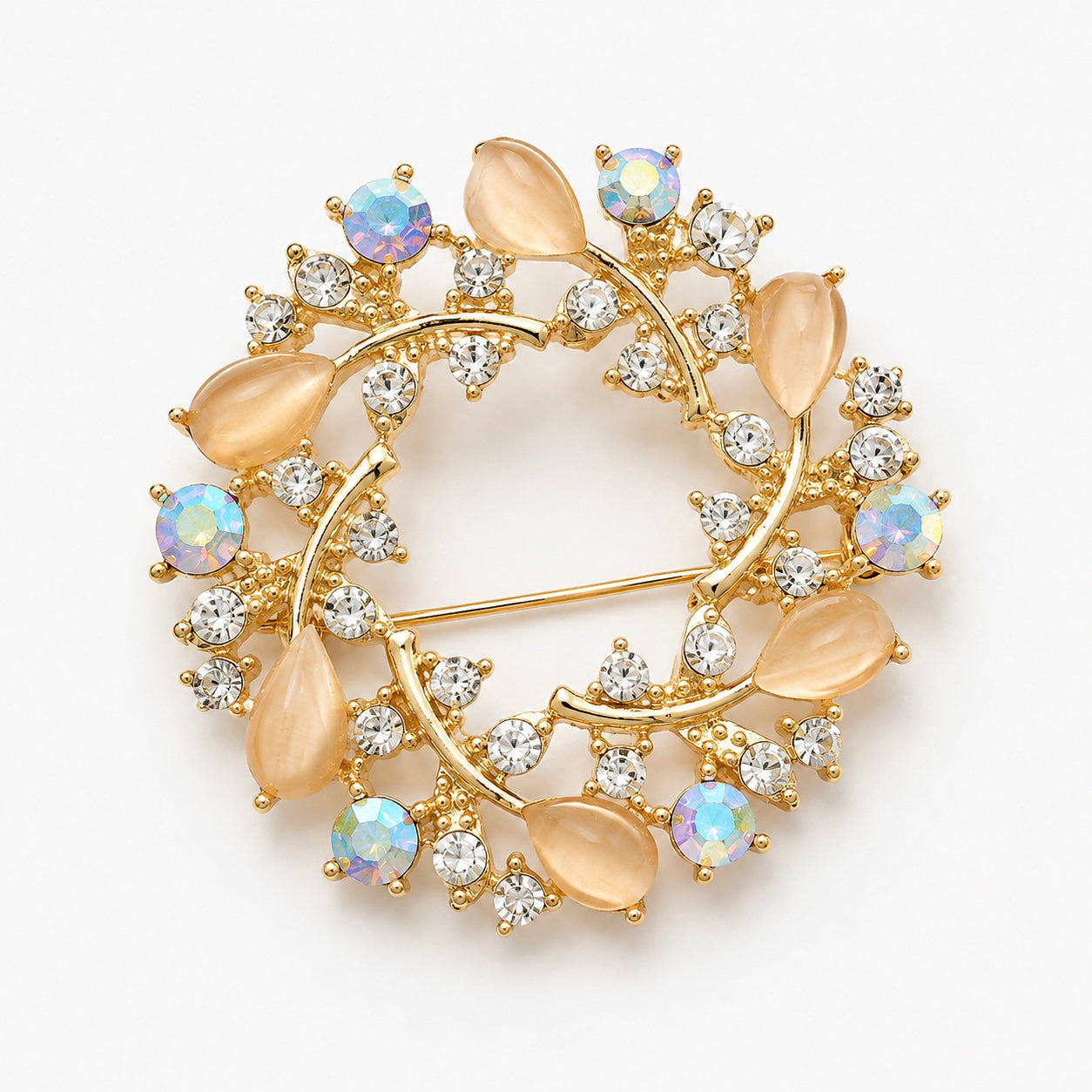 Crystal Wreath Brooch