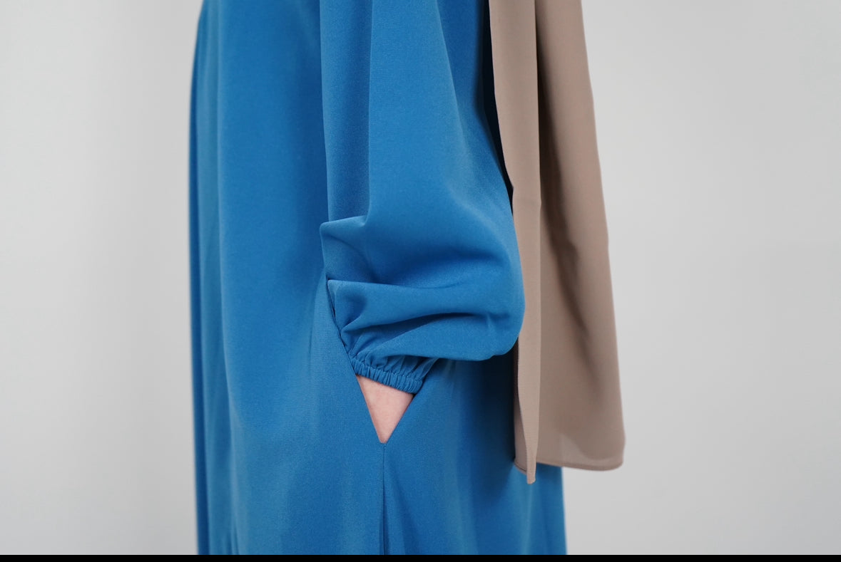 Simple Uniform Abaya - Blue