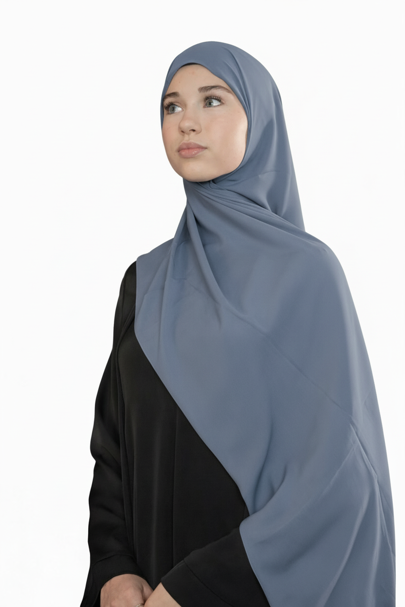 Medina Silk Hijab - Dusty Blue