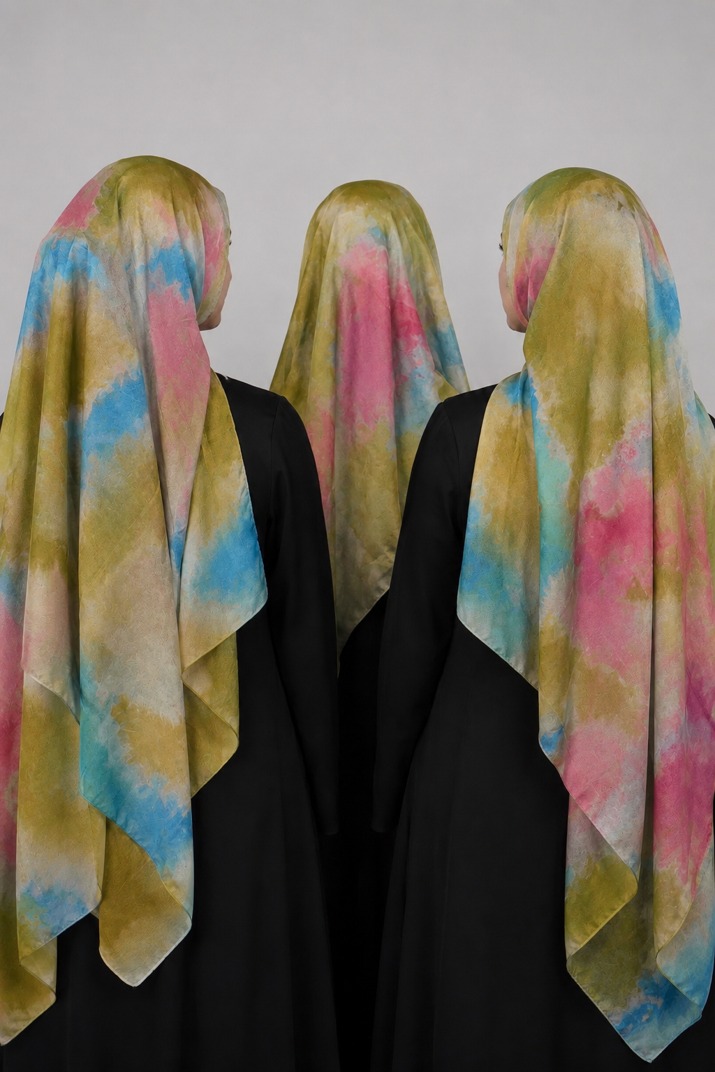 Print Satin Hijab - Pastel Bloom