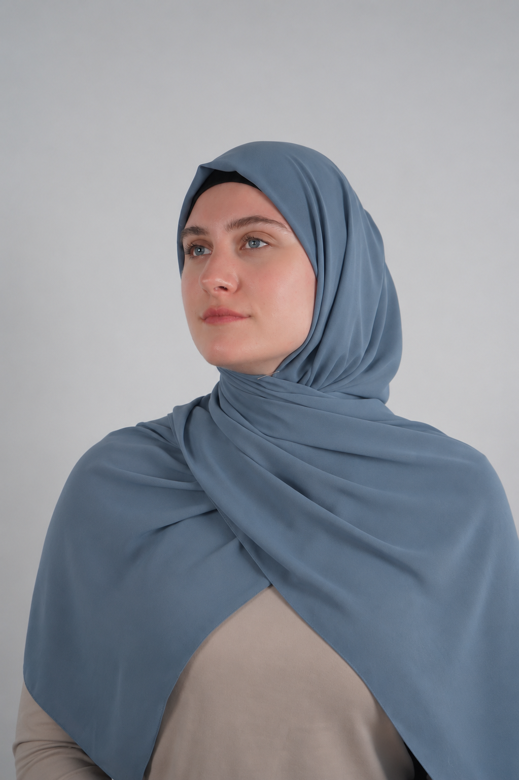 Signature Chiffon Hijab -Dusty Blue