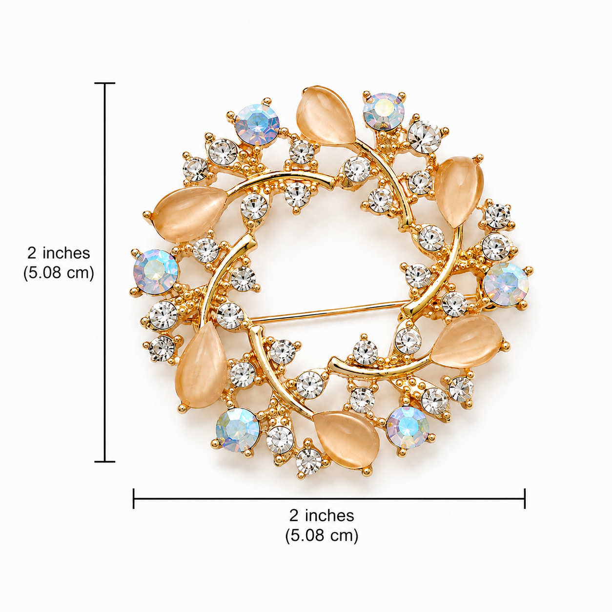 Crystal Wreath Brooch