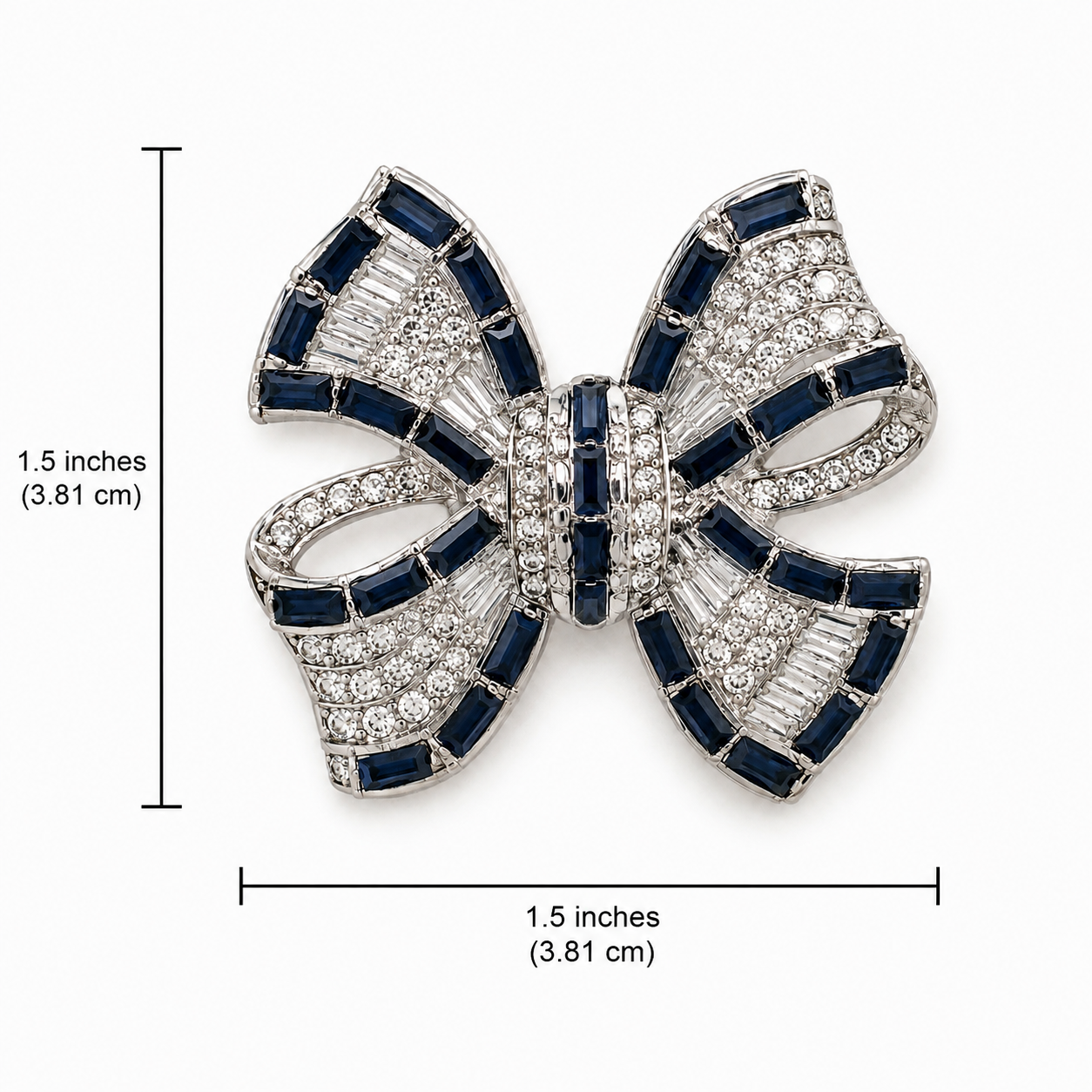 Navy Bow Brooch