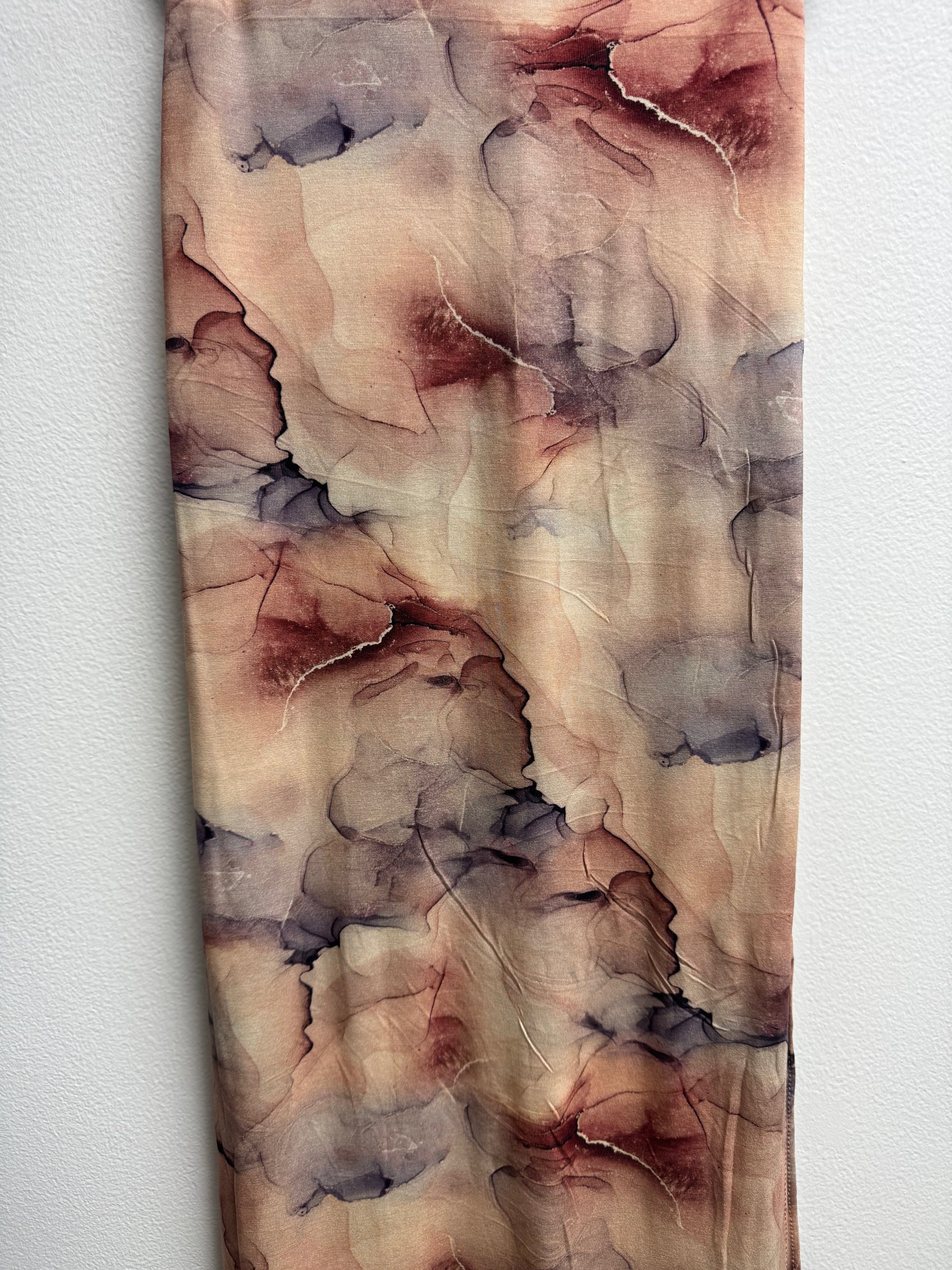 Print Bamboo Jersey Hijab - Mauve Marble