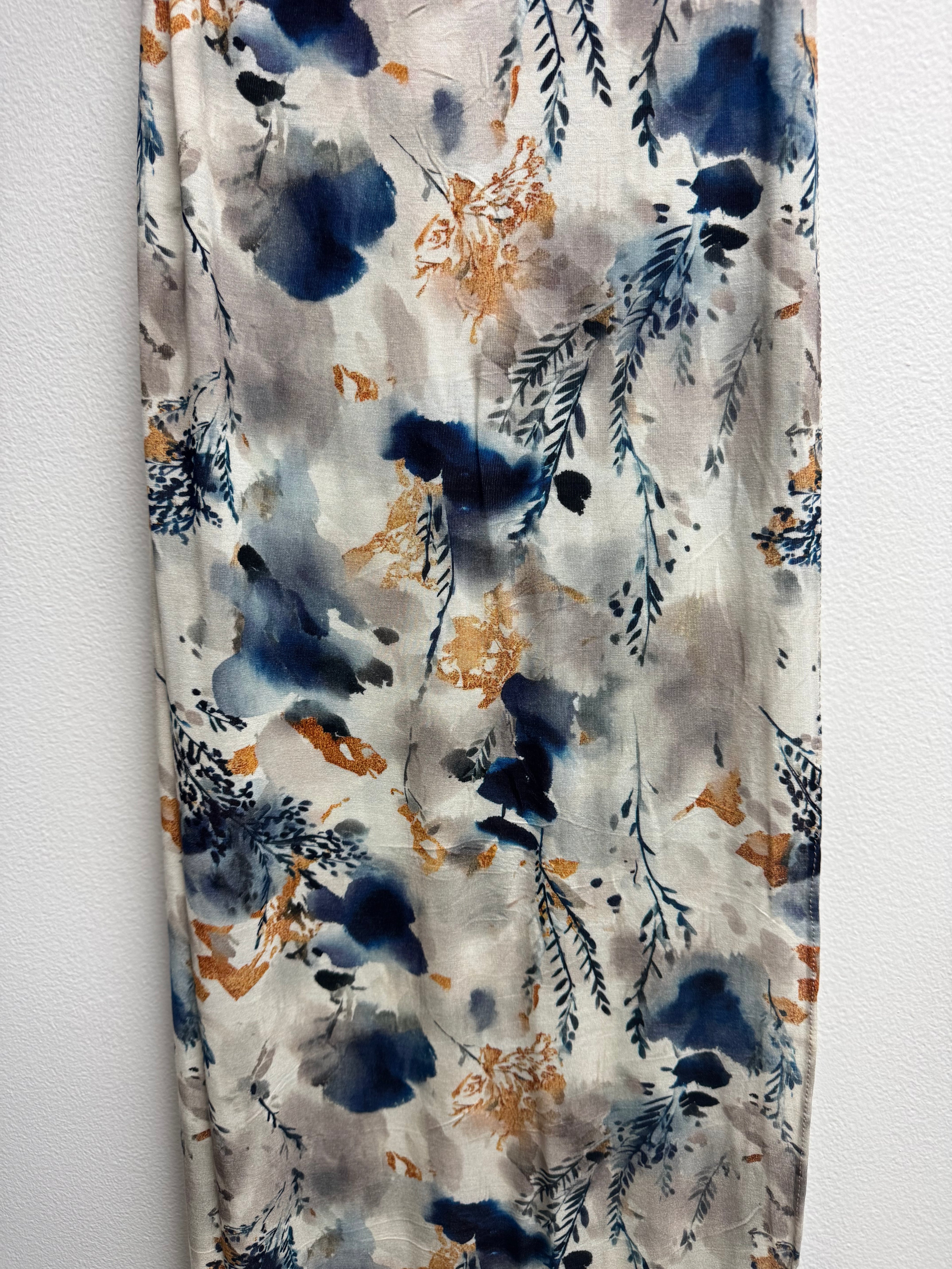Print Bamboo Jersey Hijab - Blue Blossom