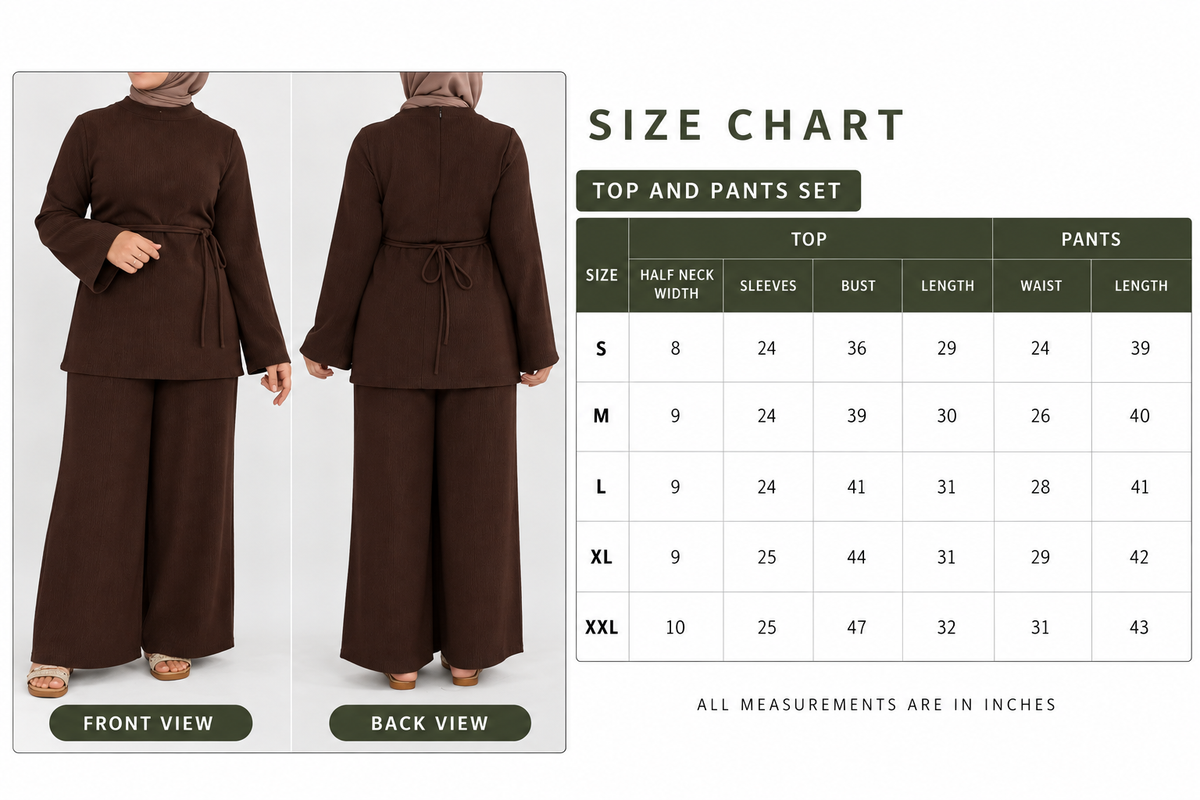 Textured Tunic Set - Espresso Brown
