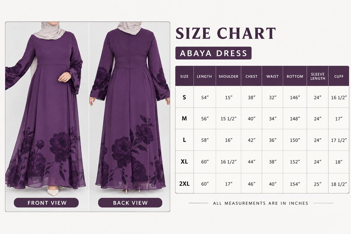 Plum Floral Print Dress - Chiffon