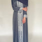 Zip Up Embroidery Abaya - Gray