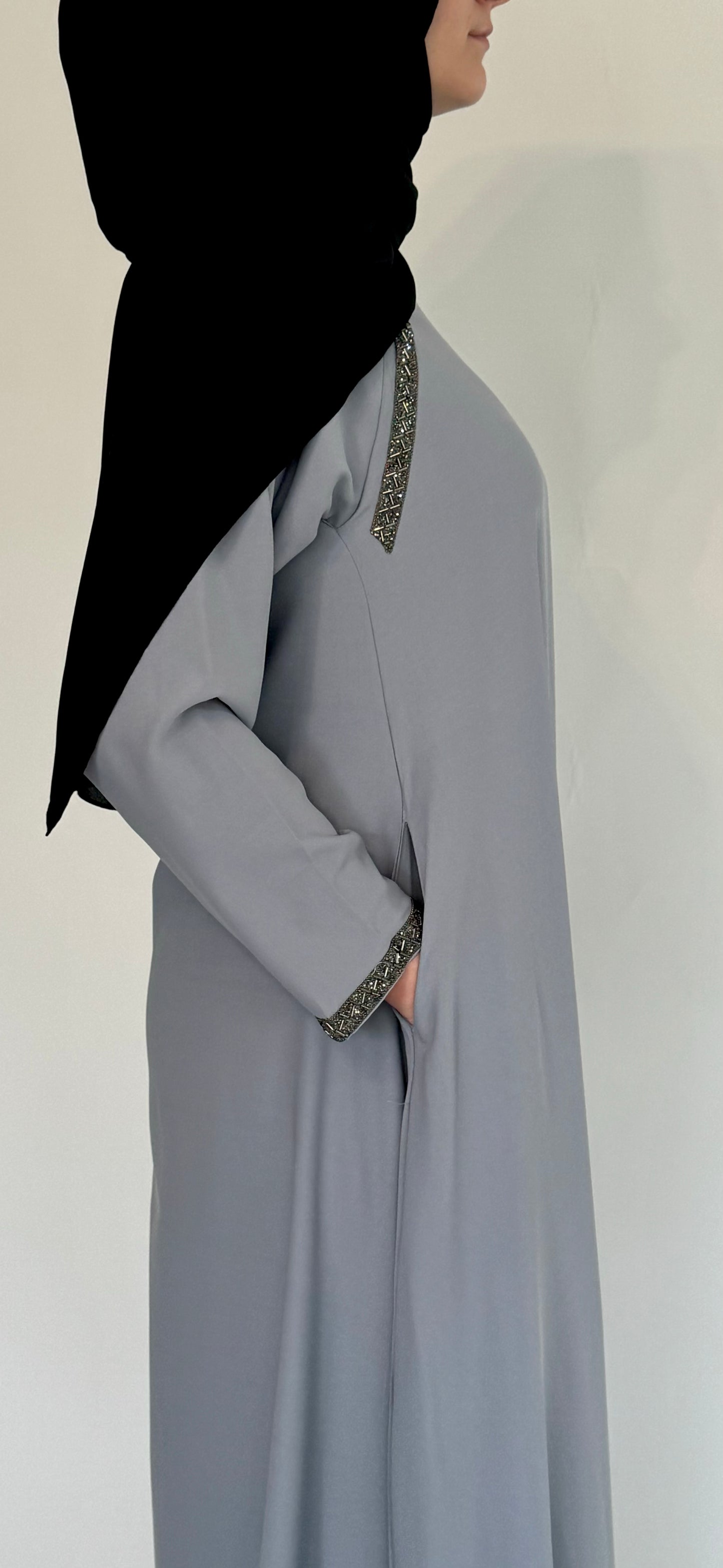 A-Line Umbrella Abaya - Gray
