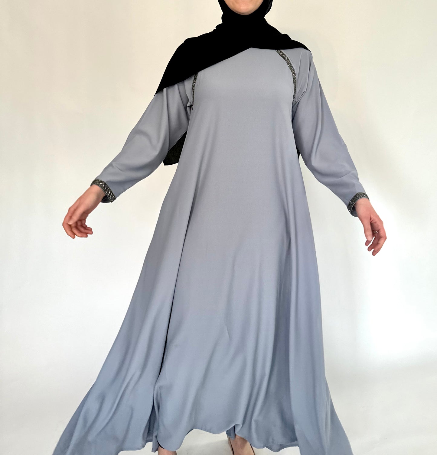 A-Line Umbrella Abaya - Gray