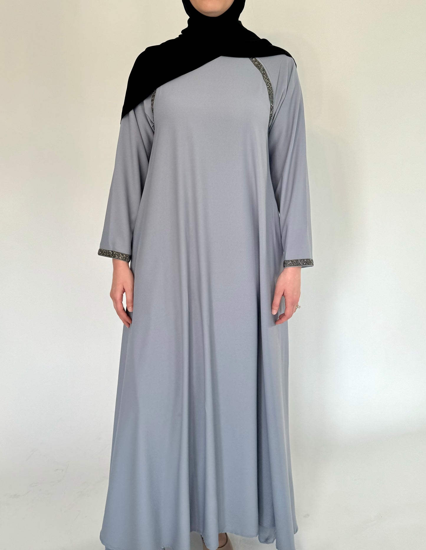 A-Line Umbrella Abaya - Gray