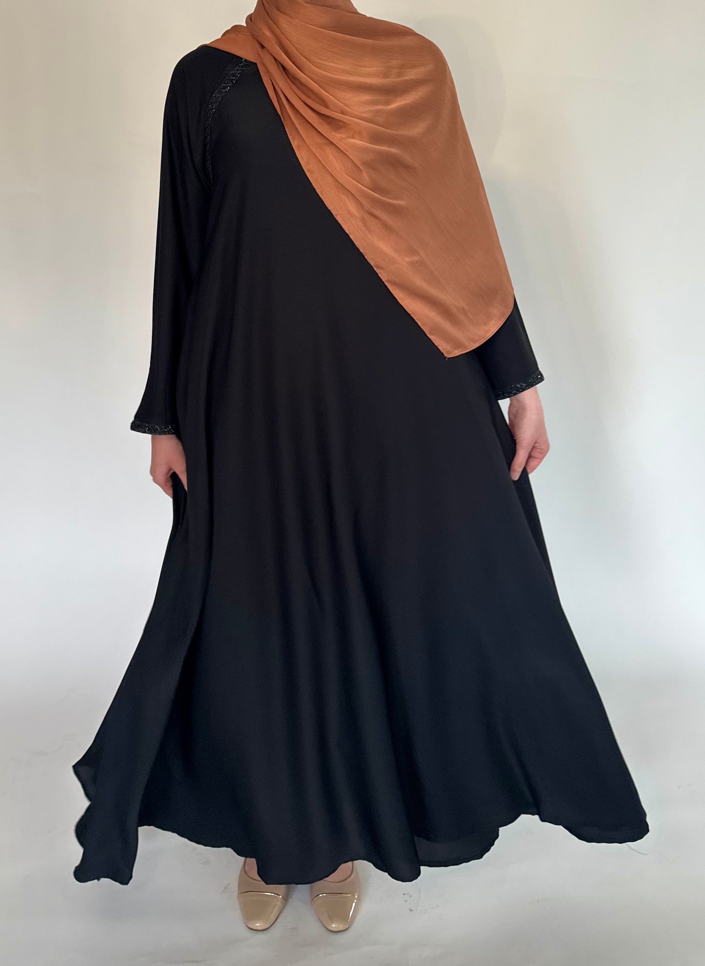 A-Line Umbrella Abaya - Black