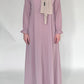 Zip Up Simple Poet Sleeve Abaya - Dusty Rose