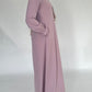 Zip Up Simple Poet Sleeve Abaya - Dusty Rose