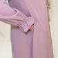 Zip Up Simple Poet Sleeve Abaya - Dusty Rose