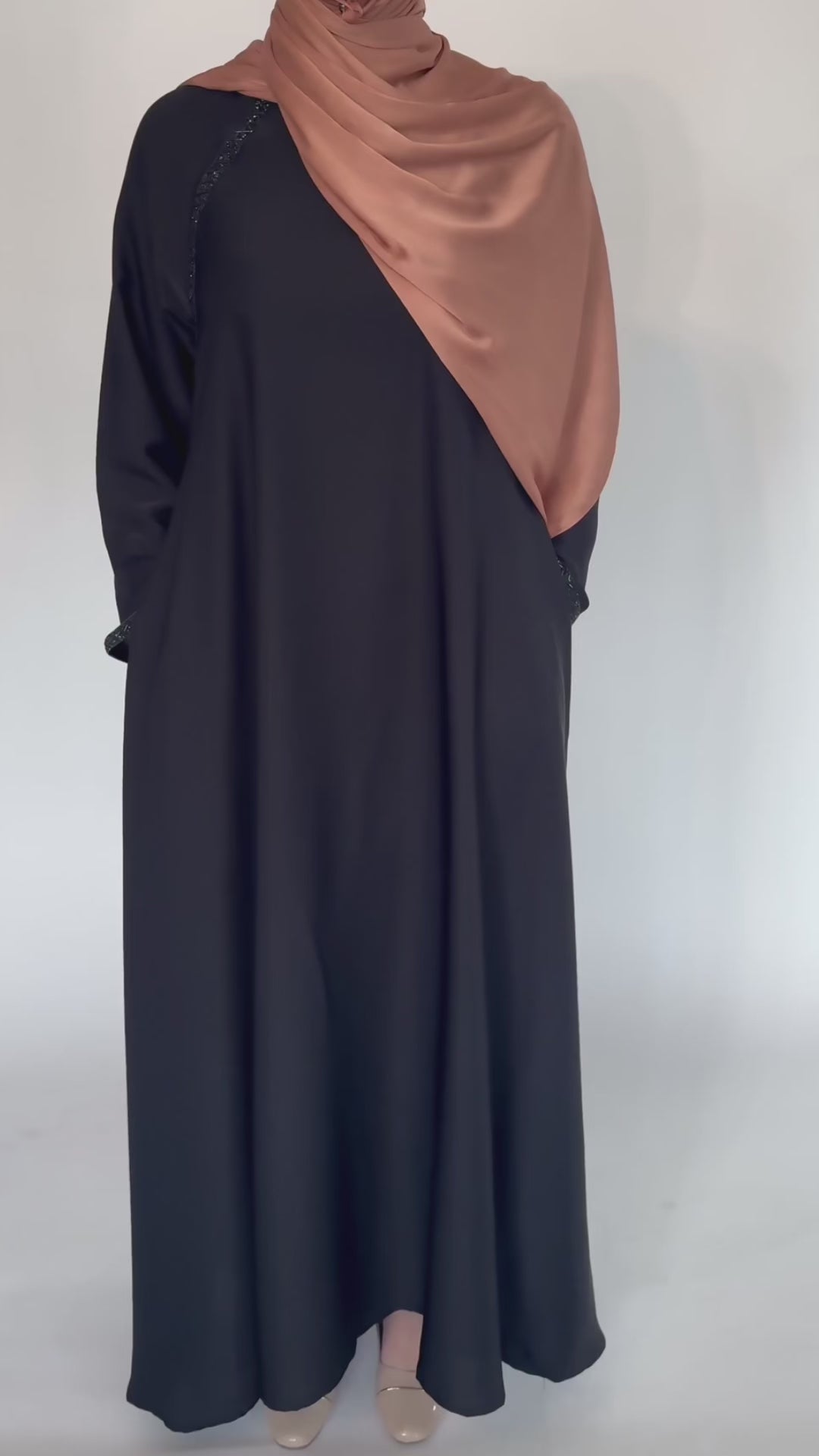 A-Line Umbrella Abaya - Black