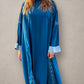 Two Piece Open Front Abaya Royal Blue