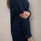 Pearl Button Down Tunic - Navy