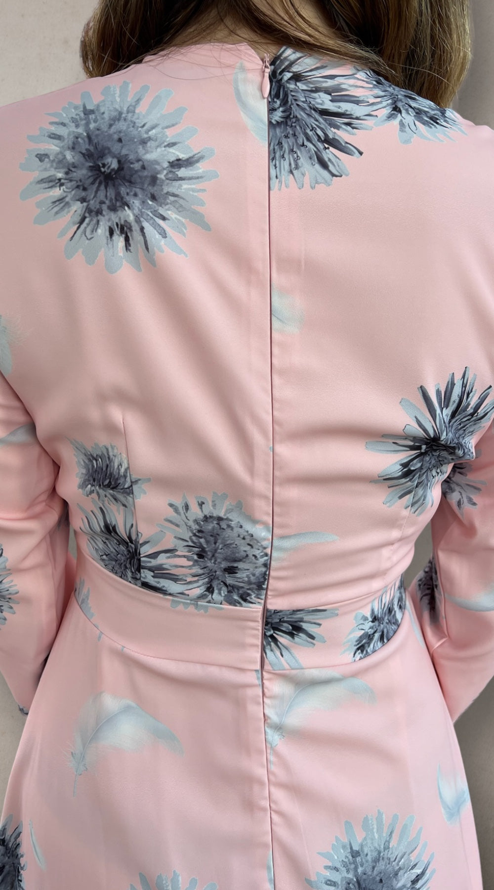 Dandelion Floral Print Dress - Blush Pink