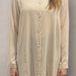 Pearl Button Down Tunic - Beige
