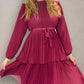 Three Tier dress- Raspberry