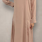 Pearl Side Button-Up Abaya Light Pink